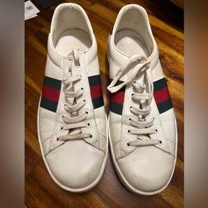 Gucci Ace Leather Sneakers white